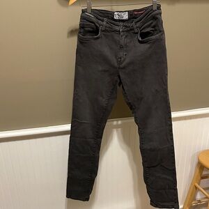 Men's handmade in italy Slim Straight Jeans in washed Black 31x34